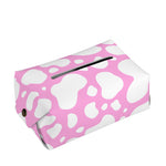 White And Pink Cow Print Rectangle Tissue Box Cover