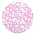 White And Pink Cow Print Round Blanket