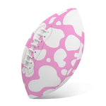 White And Pink Cow Print Rugby Ball