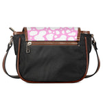 White And Pink Cow Print Saddle Bag