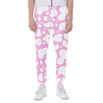 White And Pink Cow Print Scuba Joggers