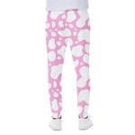 White And Pink Cow Print Scuba Joggers