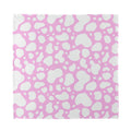 White And Pink Cow Print Silk Bandana