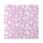White And Pink Cow Print Silk Bandana