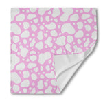 White And Pink Cow Print Silk Bandana