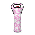White And Pink Cow Print Single Neoprene Wine Tote
