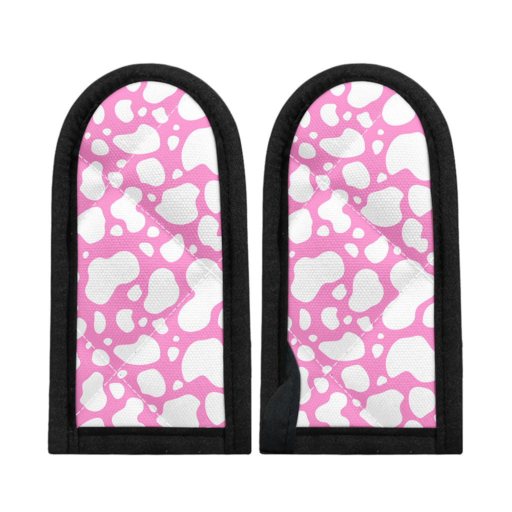 White And Pink Cow Print Skillet Handle Cover