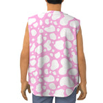 White And Pink Cow Print Sleeveless Baseball Jersey