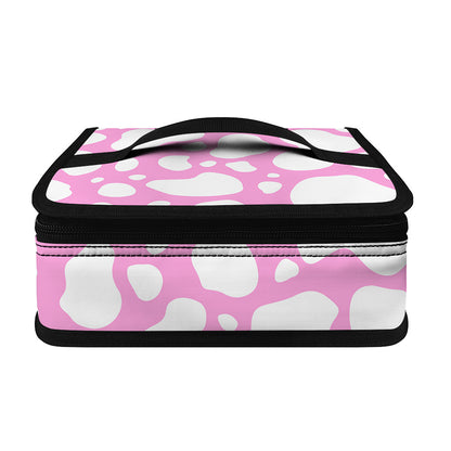 White And Pink Cow Print Small Lunch Bag