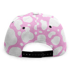 White And Pink Cow Print Snapback Cap