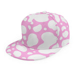White And Pink Cow Print Snapback Cap