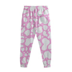 White And Pink Cow Print Sweatpants