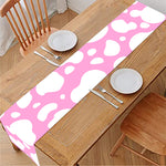 White And Pink Cow Print Table Runner