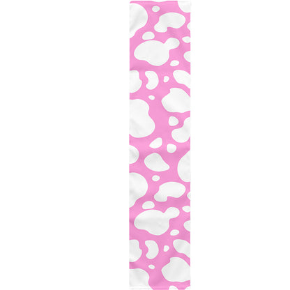 White And Pink Cow Print Table Runner