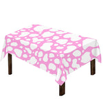 White And Pink Cow Print Tablecloth