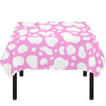 White And Pink Cow Print Tablecloth