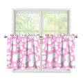 White And Pink Cow Print Tier Curtains