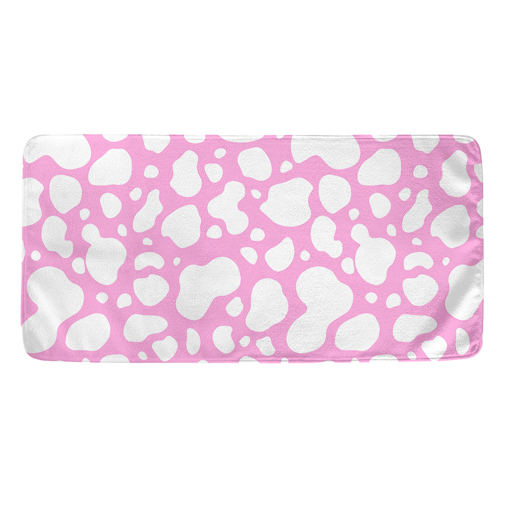 White And Pink Cow Print Towel