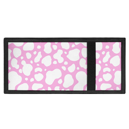 White And Pink Cow Print Trifold Wallet