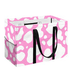 White And Pink Cow Print Utility Tote Bag