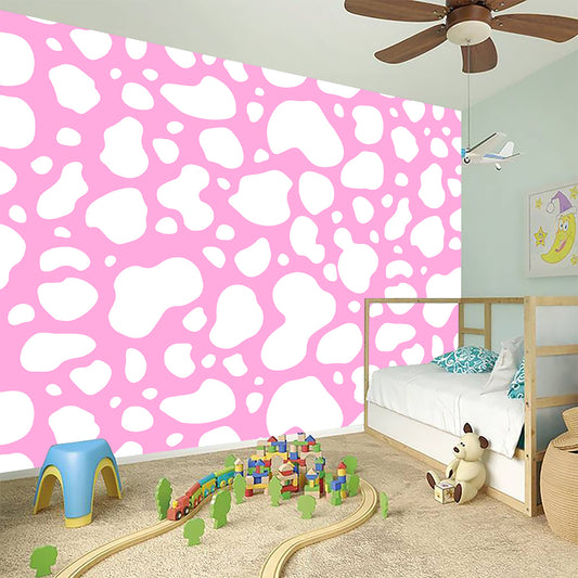 White And Pink Cow Print Wall Sticker