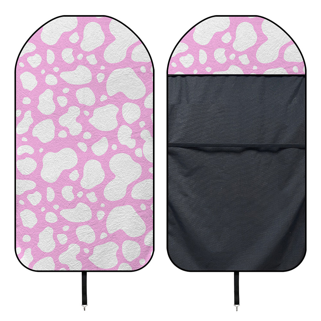 White And Pink Cow Print Waterproof Car Seat Cover