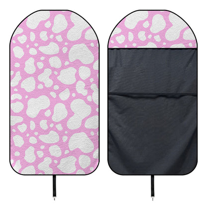 White And Pink Cow Print Waterproof Car Seat Cover