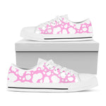 White And Pink Cow Print White Low Top Sneakers