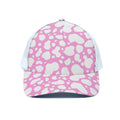 White And Pink Cow Print White Mesh Trucker Hat