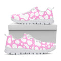 White And Pink Cow Print White Running Shoes