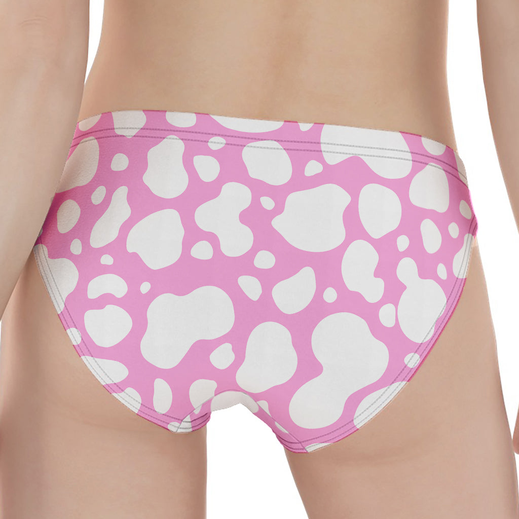 White And Pink Cow Print Women's Panties