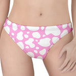 White And Pink Cow Print Women's Thong