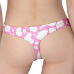 White And Pink Cow Print Women's Thong