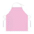 White And Pink Zigzag Pattern Print Adjustable Apron