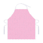 White And Pink Zigzag Pattern Print Adjustable Apron