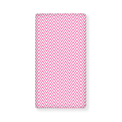 White And Pink Zigzag Pattern Print Baby Crib Sheet