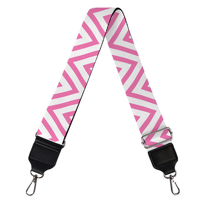 White And Pink Zigzag Pattern Print Bag Strap