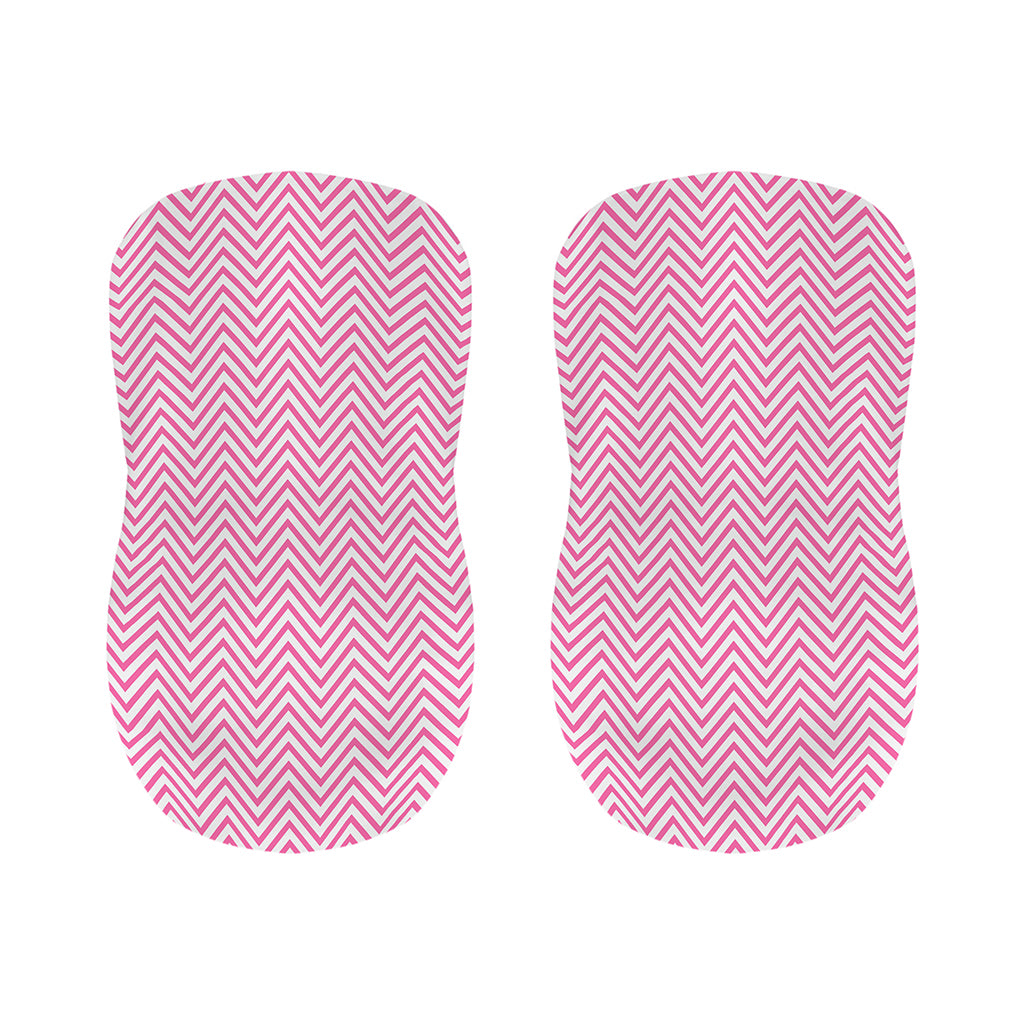 White And Pink Zigzag Pattern Print Bar Stool Covers