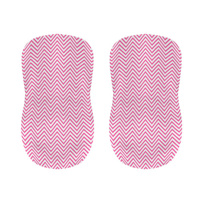White And Pink Zigzag Pattern Print Bar Stool Covers
