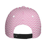 White And Pink Zigzag Pattern Print Baseball Cap