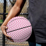 White And Pink Zigzag Pattern Print Basketball