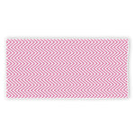 White And Pink Zigzag Pattern Print Beach Towel
