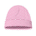 White And Pink Zigzag Pattern Print Beanie