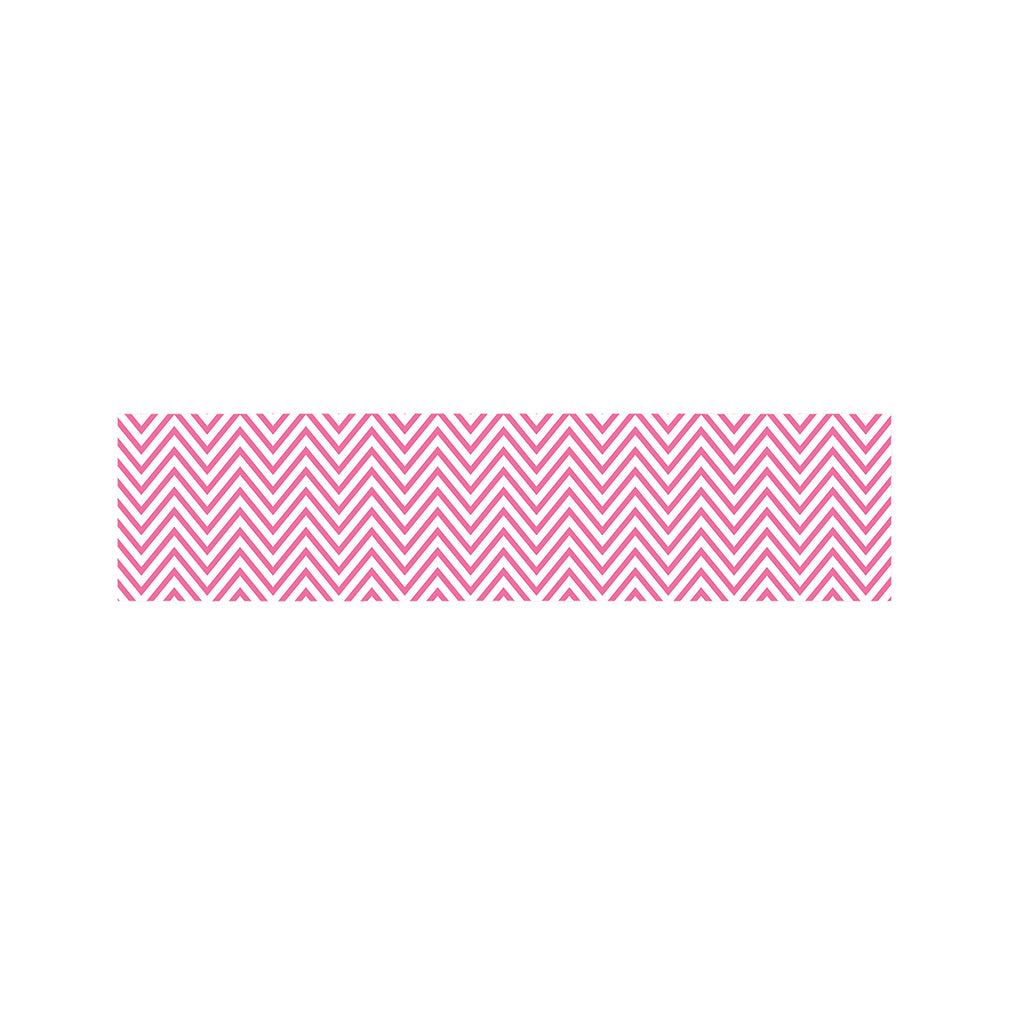 White And Pink Zigzag Pattern Print Bed Runner