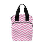 White And Pink Zigzag Pattern Print Bible Tote Bag