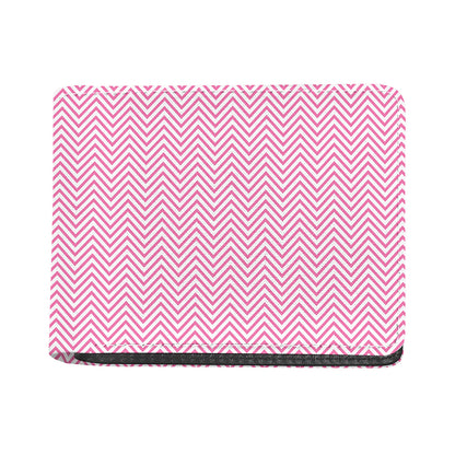 White And Pink Zigzag Pattern Print Bifold Wallet