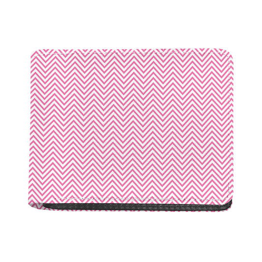 White And Pink Zigzag Pattern Print Bifold Wallet