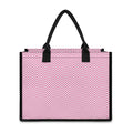 White And Pink Zigzag Pattern Print Canvas Tote Bag