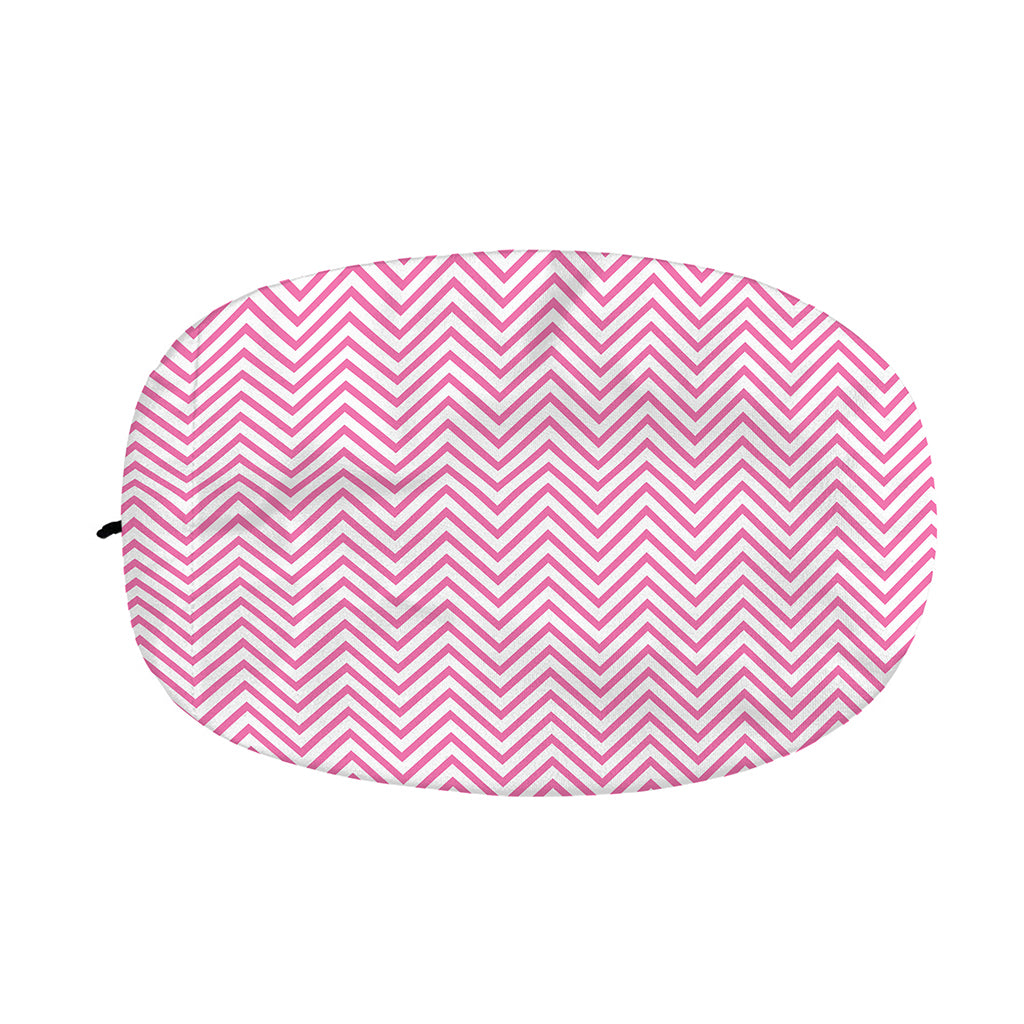 White And Pink Zigzag Pattern Print Car Side Mirror Covers