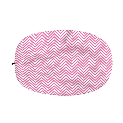 White And Pink Zigzag Pattern Print Car Side Mirror Covers